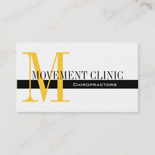 Professional Chiropractic Business Cards Yellow