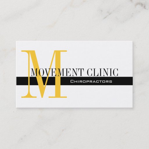 Customizable Professional Chiropractic Business Cards Yellow