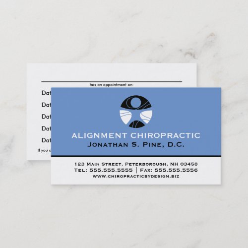 Professional Chiropractor Multiple Appointment Business Card