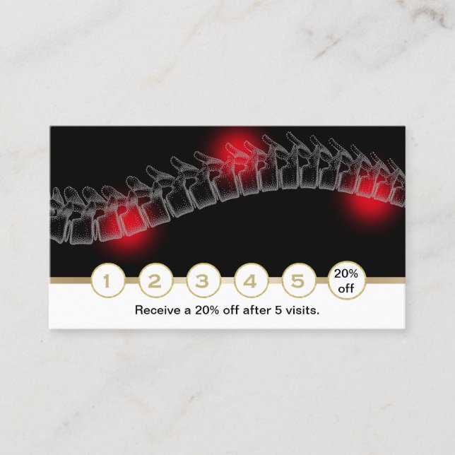 Professional Chiropractor Therapist Loyalty Punch Card (Front)