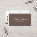 Professional Chocolate Brown Script QR Code Business Card | Zazzle