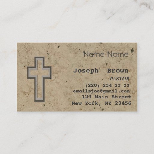 Customizable Vintage Christian Cross Jesus Spiritual Ministry Business Card Template
