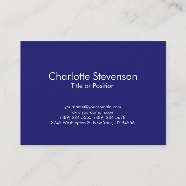 Professional Chubby Midnight Blue Consultant Business Card (Front)