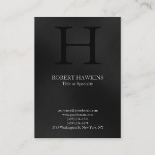 Professional chubby modern gray monogram business card