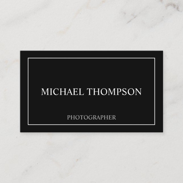 Professional Classic Black and White Business Card (Front)