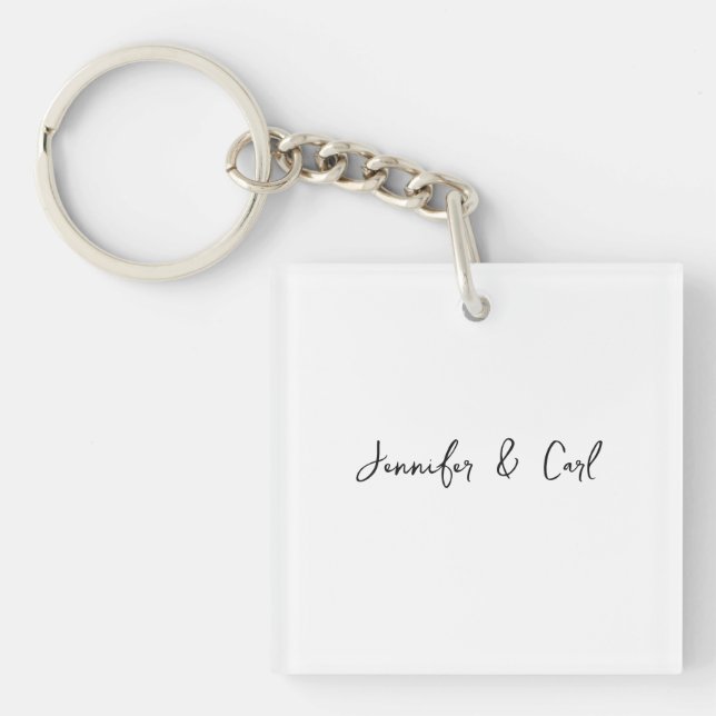Professional Classic Calligraphy Minimalist Plain Keychain (Front)