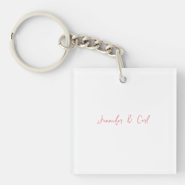 Professional Classic Calligraphy Minimalist Plain Keychain (Front)