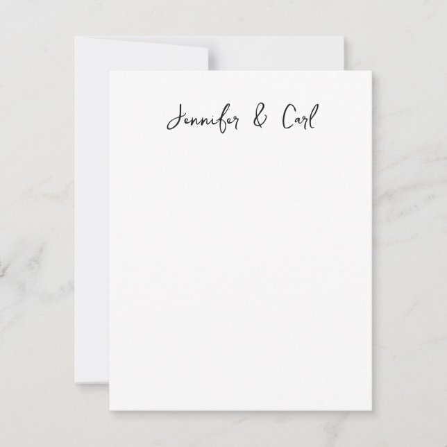 Professional Classic Calligraphy Minimalist Plain Note Card (Front)