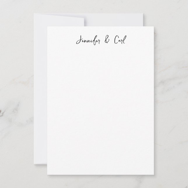 Professional Classic Calligraphy Minimalist Plain Note Card (Front)