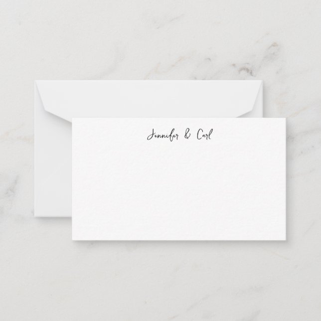 Professional Classic Calligraphy Minimalist Plain Note Card (Front)