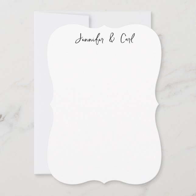 Professional Classic Calligraphy Minimalist Plain Note Card (Front)