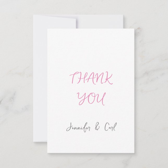 Professional Classic Calligraphy Minimalist Plain Thank You Card (Front)