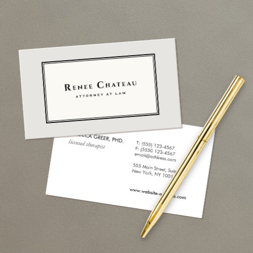 Professional Classic Elegant Brown Taupe Attorney Business Card