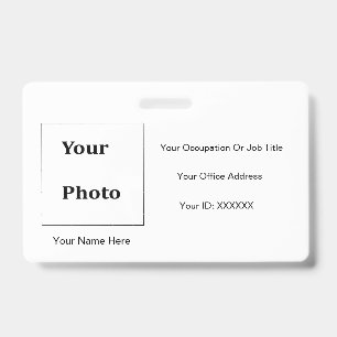 Professional Classic MInimal Photo Black White Badge