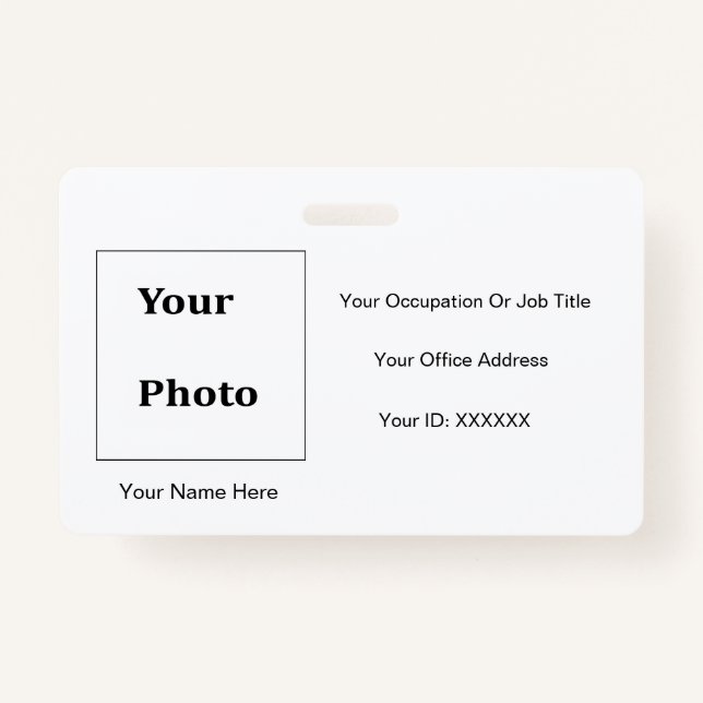 Professional Classic MInimal Photo Black White Badge (Front)