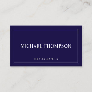 Professional Classic Navy Blue and White Business Card