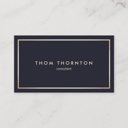 Professional Classic Navy Blue with Gold Border Business Card