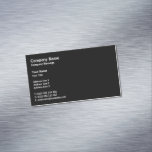 Professional Classic | Plain Black Business Card Magnet at Zazzle