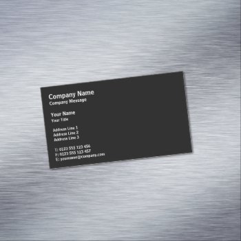 Professional Classic | Plain Black Business Card Magnet by bestcards4u at Zazzle