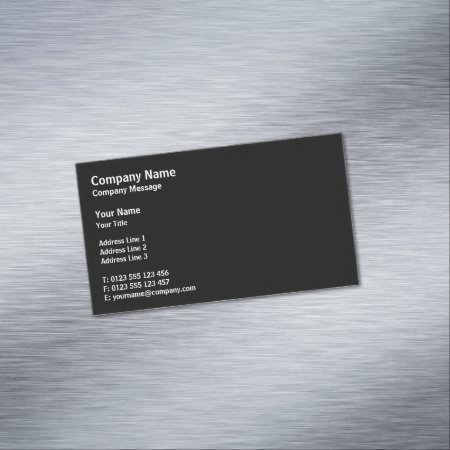 Professional Classic | Plain Black Business Card Magnet