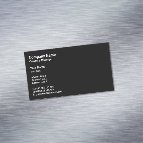 Professional Classic  Plain Black Business Card Magnet