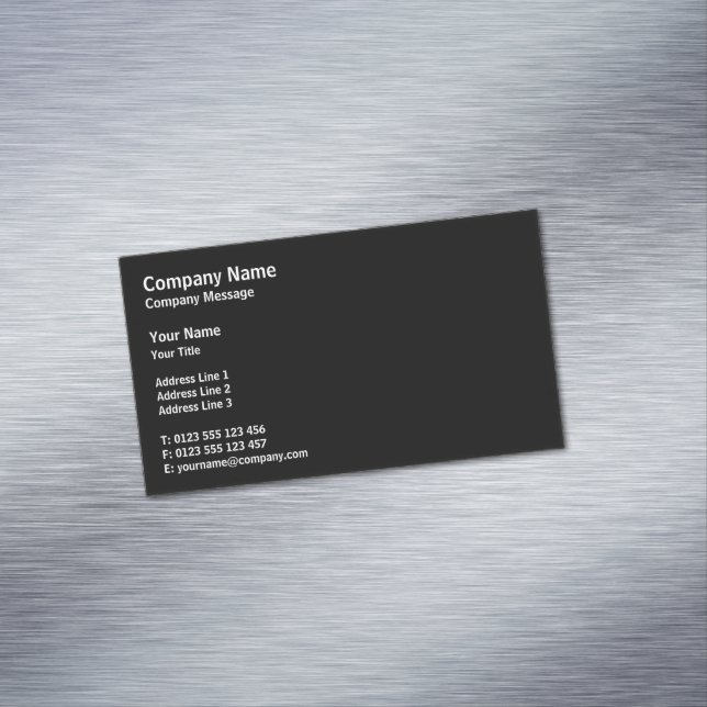 Professional Classic | Plain Black Business Card Magnet (In Situ)