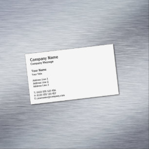 Professional Classic Plain White Magnetic Business Card