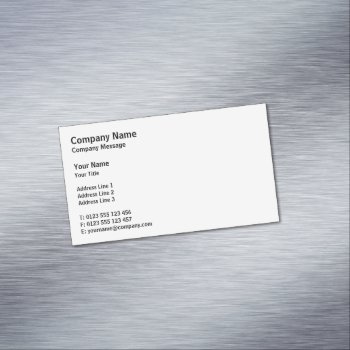 Professional Classic | Plain White Magnetic Business Card by bestcards4u at Zazzle