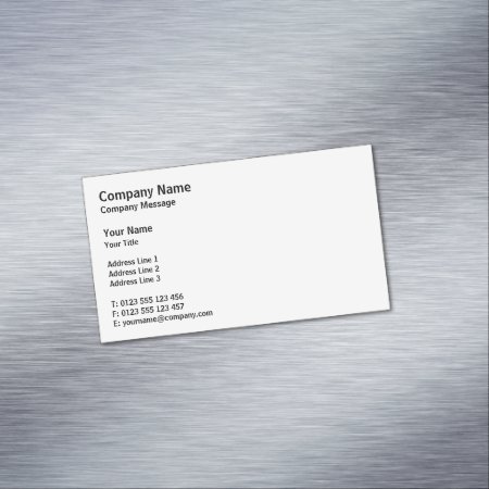 Professional Classic | Plain White Magnetic Business Card