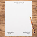 Professional Classic Style Business Letterhead<br><div class="desc">Classic and professional personalized letterhead. A simple pairing of modern serif and geometric lettering, creates a simple and stylish look. This letterhead is printed in black, on a crisp white paper with a matte finish. There's also a range of other paper stock to choose from. All the text can be...</div>