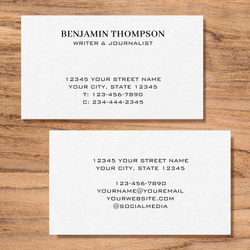 Professional Classic Style White Black Luxury Business Card