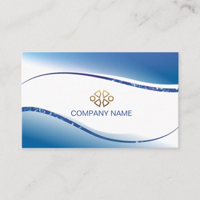  Professional Classic White Blue Business Card (Front)