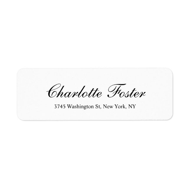 Professional Classical Black White Script Label (Front)