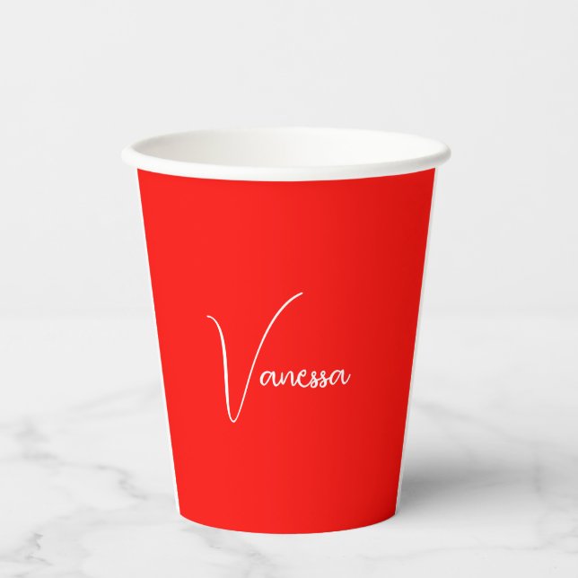 Professional classical calligraphy name custom red paper cups (Front)