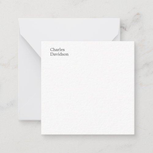 Professional Classical Font Minimalist Plain Name Note Card