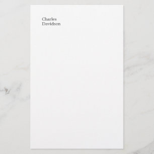 Professional Classical Font Minimalist Plain Name Stationery