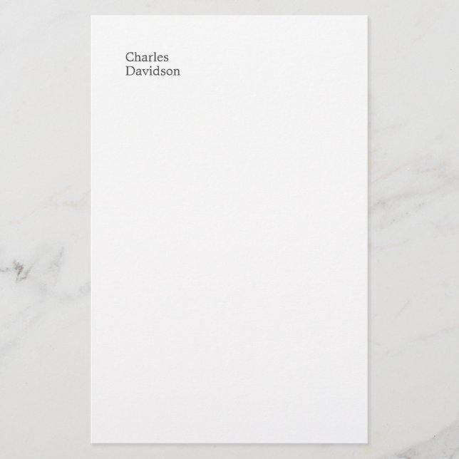 Professional Classical Font Minimalist Plain Name Stationery (Front)