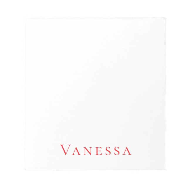 Professional classical font own name custom red notepad (Front)