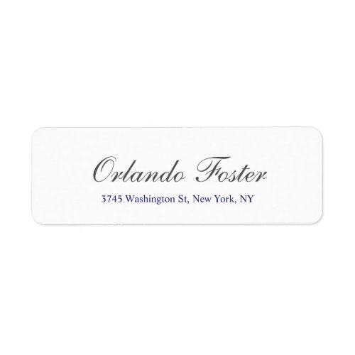 Professional Classical Grey Blue White Script Label