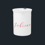 Professional classical handwriting name custom beverage pitcher<br><div class="desc">This template can be customized to meet all professional occupations.</div>
