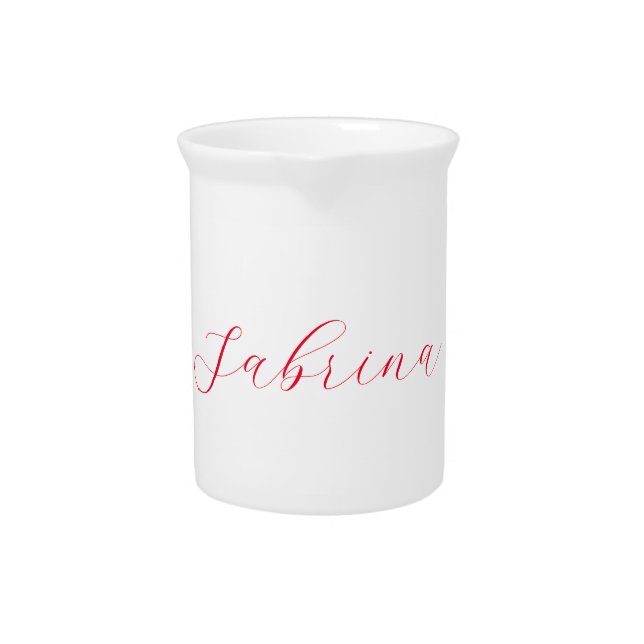 Professional classical handwriting name custom beverage pitcher (Front)
