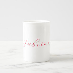 Professional classical handwriting name custom bone china mug