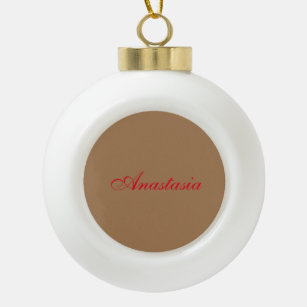 Professional classical handwriting name custom ceramic ball christmas ornament