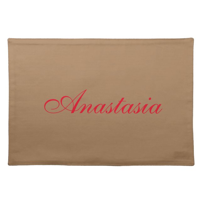 Professional classical handwriting name custom cloth placemat (Front)