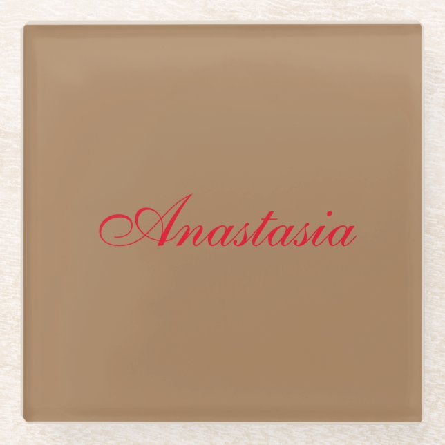 Professional classical handwriting name custom glass coaster (Front)