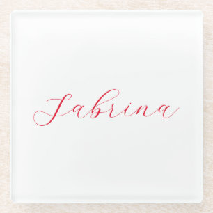 Professional classical handwriting name custom glass coaster