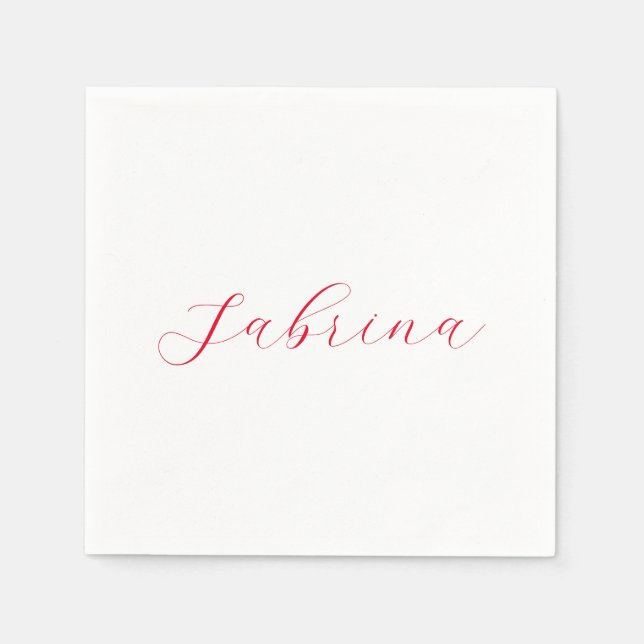 Professional classical handwriting name custom napkins (Front)