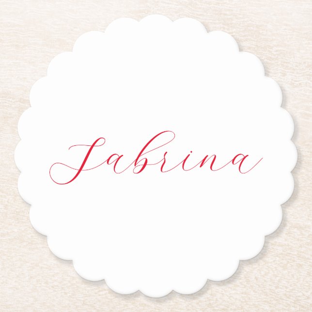 Professional classical handwriting name custom paper coaster (Front)