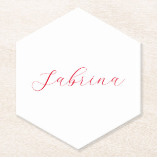 Professional classical handwriting name custom paper coaster