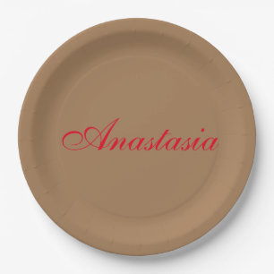 Professional classical handwriting name custom paper plates